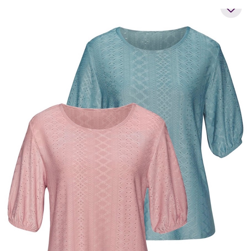 NWOT 2 Lascana eyelet puff sleeve tops. 0/2